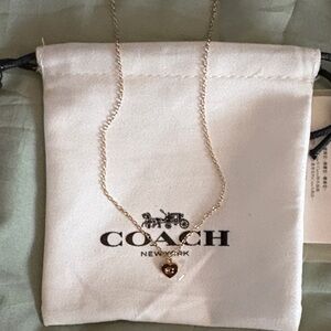 Coach 14k Gold plated Heart Charm Necklace